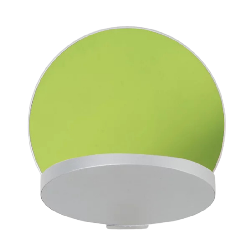 The Plug-In Gravy Wall Sconce from Koncept with the silver body and matte green plate.