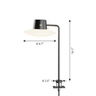 The tall AJ Oxford Table Lamp from Louis Poulsen with a pin mount dimensions.