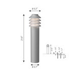 The tall Bysted Garden Bollard from Louis Poulsen dimensions.