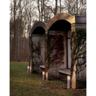 The tall Bysted Garden Bollard from Louis Poulsen in a home lighting photograph.