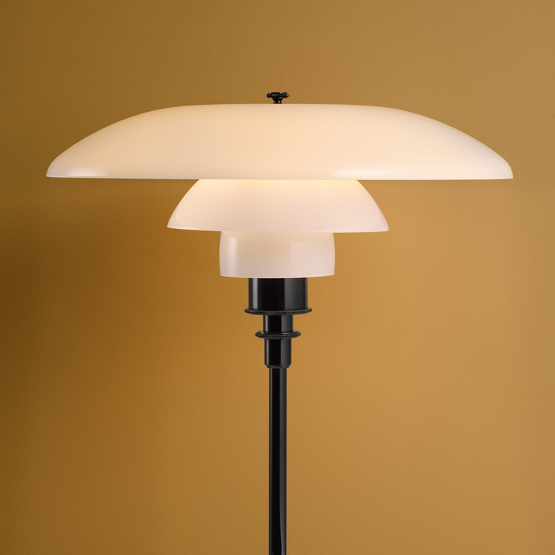 The PH 3½-2½ Glass Table Lamp from Louis Poulsen in a studio shot.