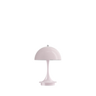 The Panthella 160 Portable from Louis Poulsen in pale rose acrylic.