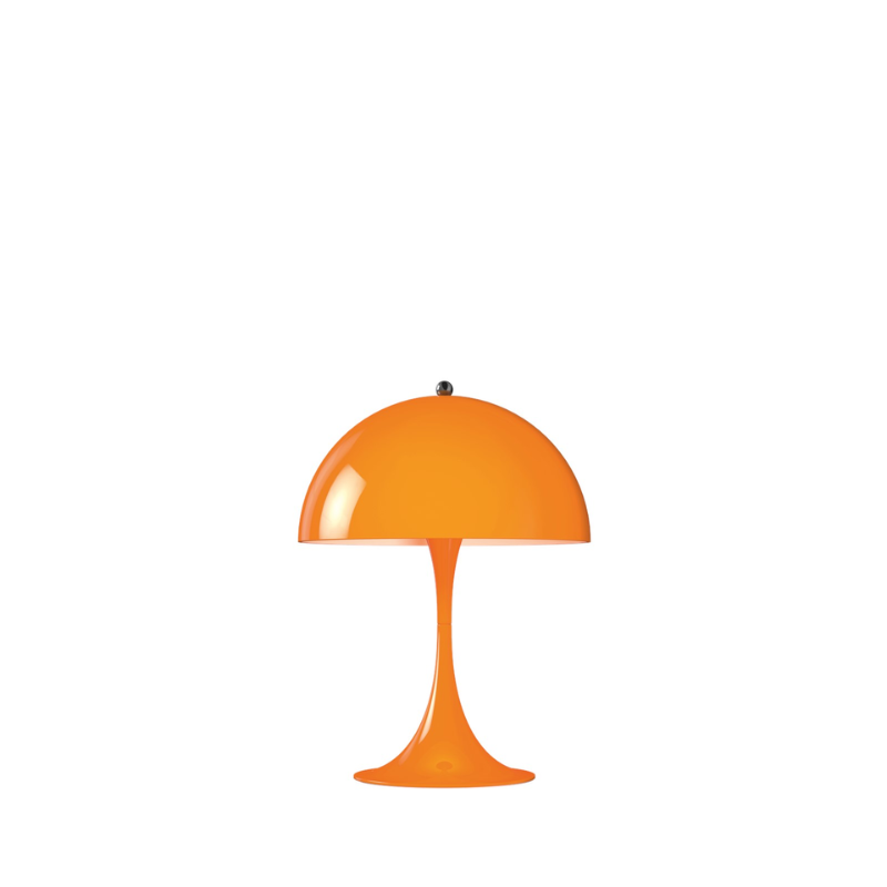 The Panthella 250 Table Lamp from Louis Poulsen in orange.