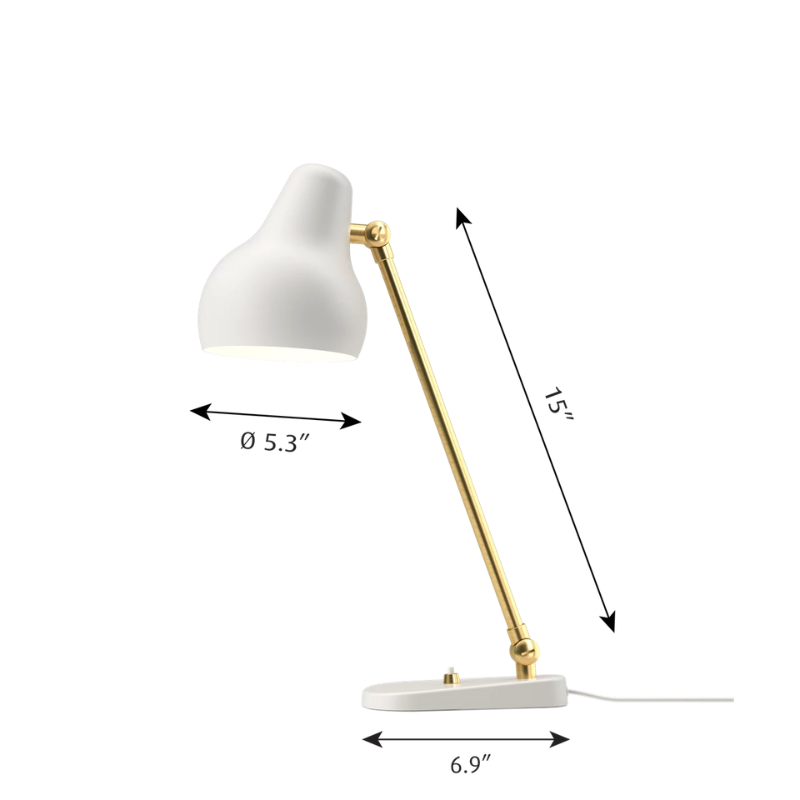 The VL38 Table from Louis Poulsen dimensions.