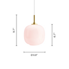 The 6.9 inch VL45 Radiohus Pale Rose Pendant from Louis Poulsen dimensions.