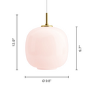 The 9.8 inch VL45 Radiohus Pale Rose Pendant from Louis Poulsen dimensions.