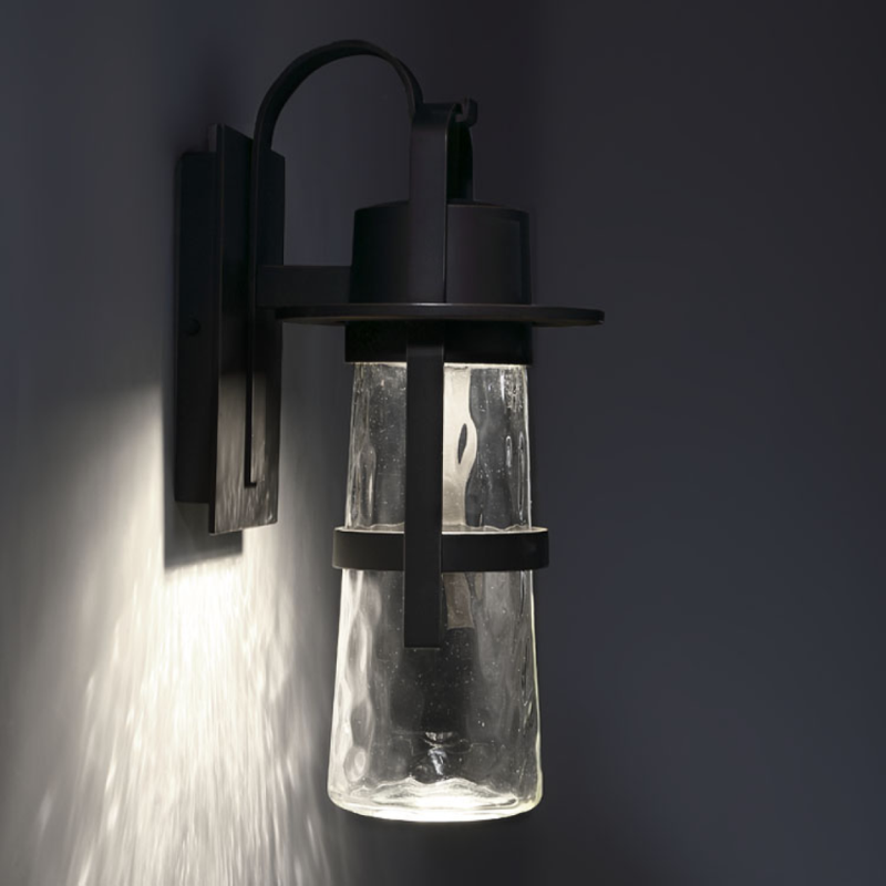 The Balthus from Modern Forms being used as an outdoor wall sconce.