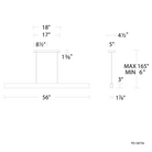 The dimensions of the Drift from Modern Forms, 56 inch.