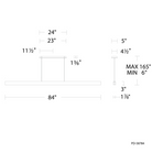 The dimensions of the Drift from Modern Forms, 84 inch.