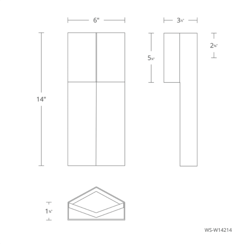 The 14 inch Dusk from Modern Forms dimensions.