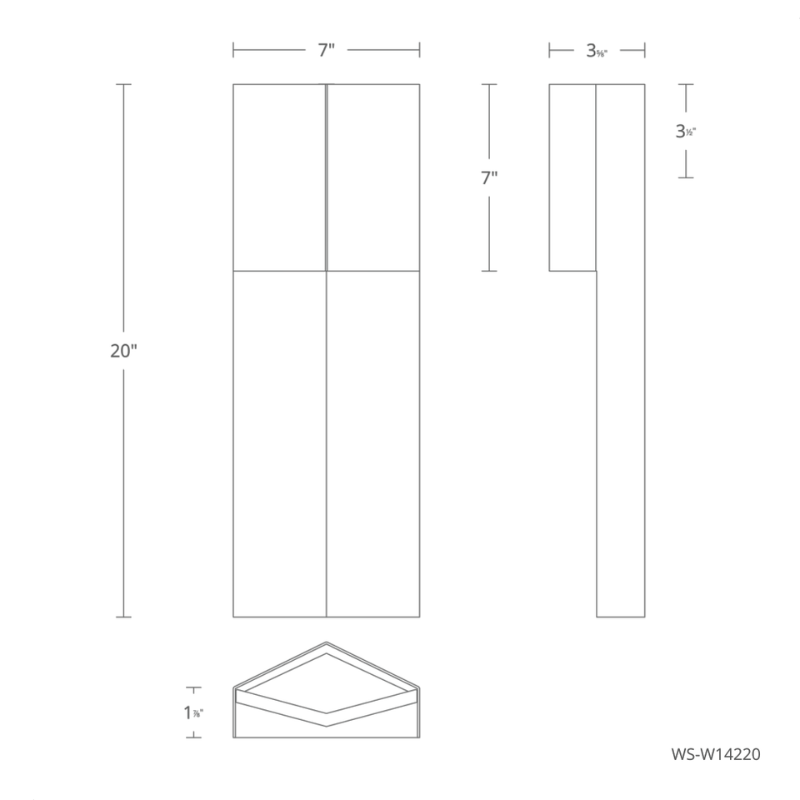 The 20 inch Dusk from Modern Forms dimensions.