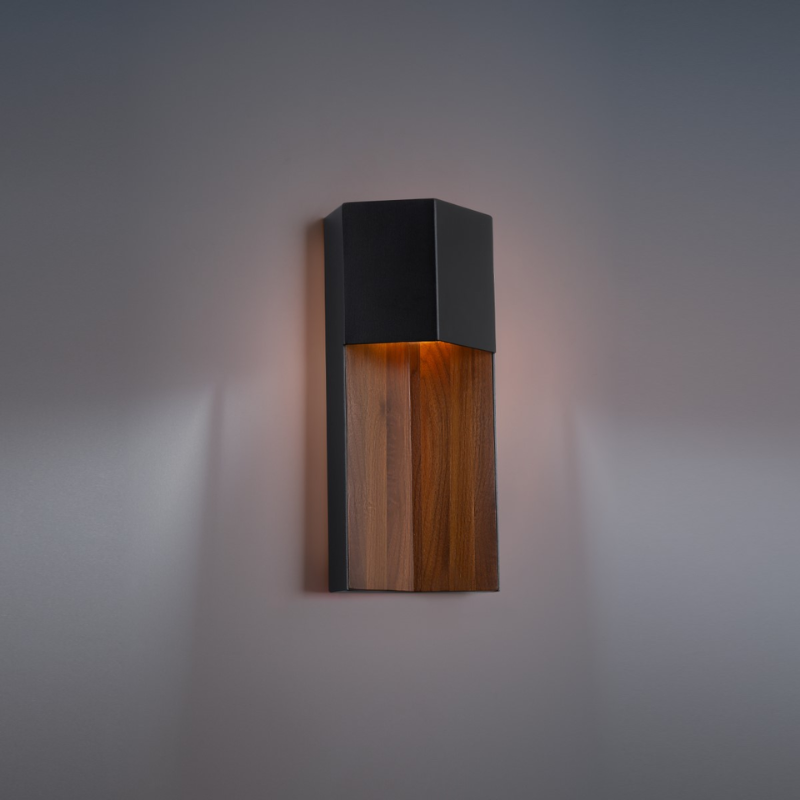 The Dusk from Modern Forms being used as an outdoor wall sconce.