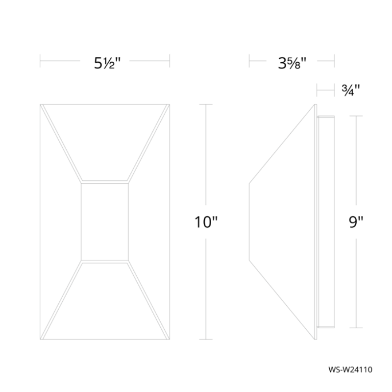 The 10 inch Maglev from Modern Forms dimensions.