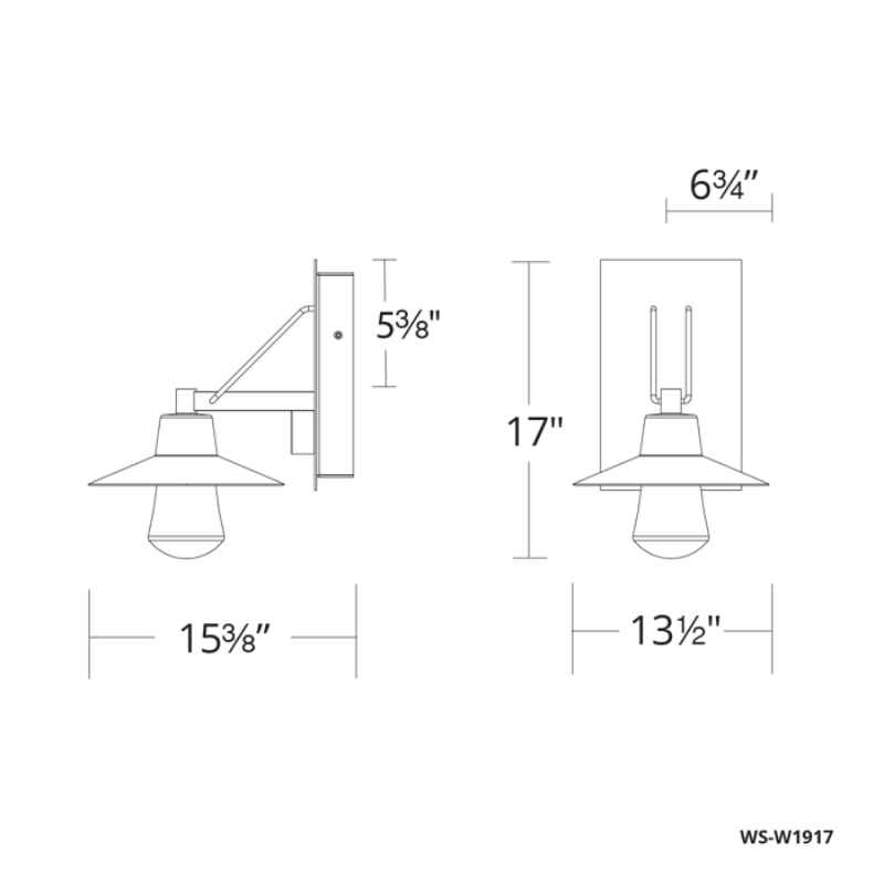 The 17 inch Suspense from Modern Forms dimensions.