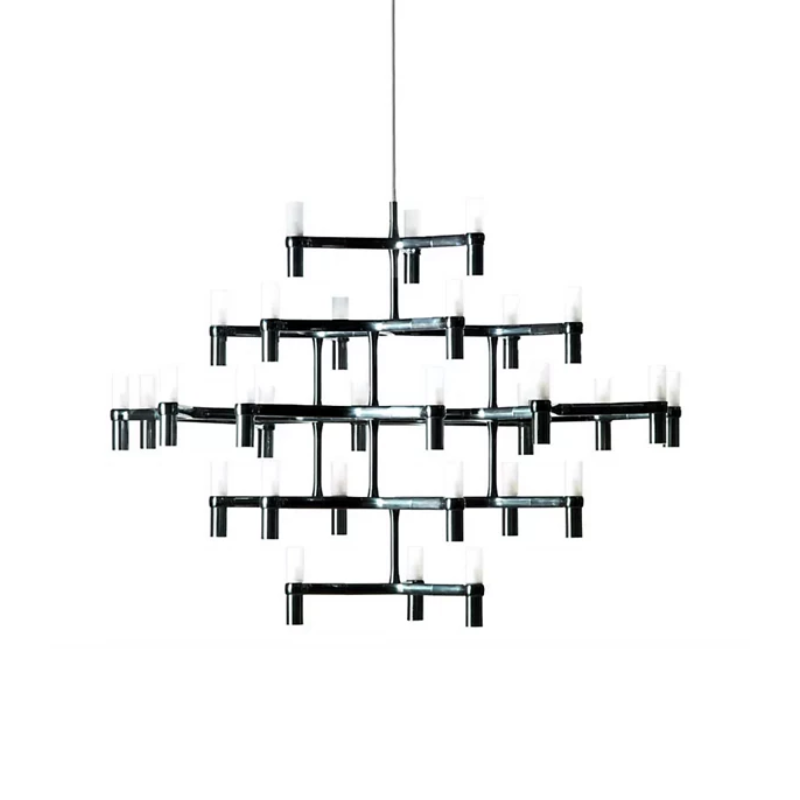 The Crown Major Chandelier from Nemo black plated.