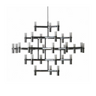 The Crown Major Chandelier from Nemo in polished aluminum.