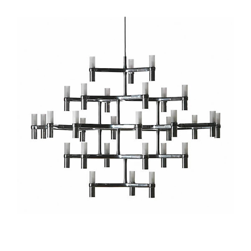 The Crown Major Chandelier from Nemo in polished aluminum.