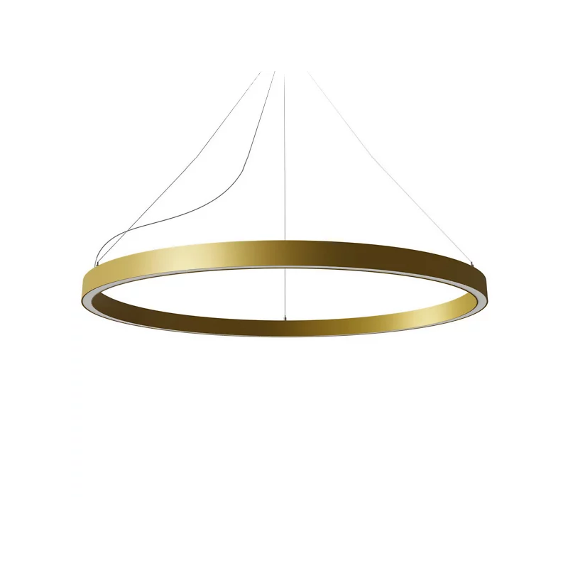 The Zirkol Circle Pendant Up and Downlight from Nemo 39.4 inch size in gold.