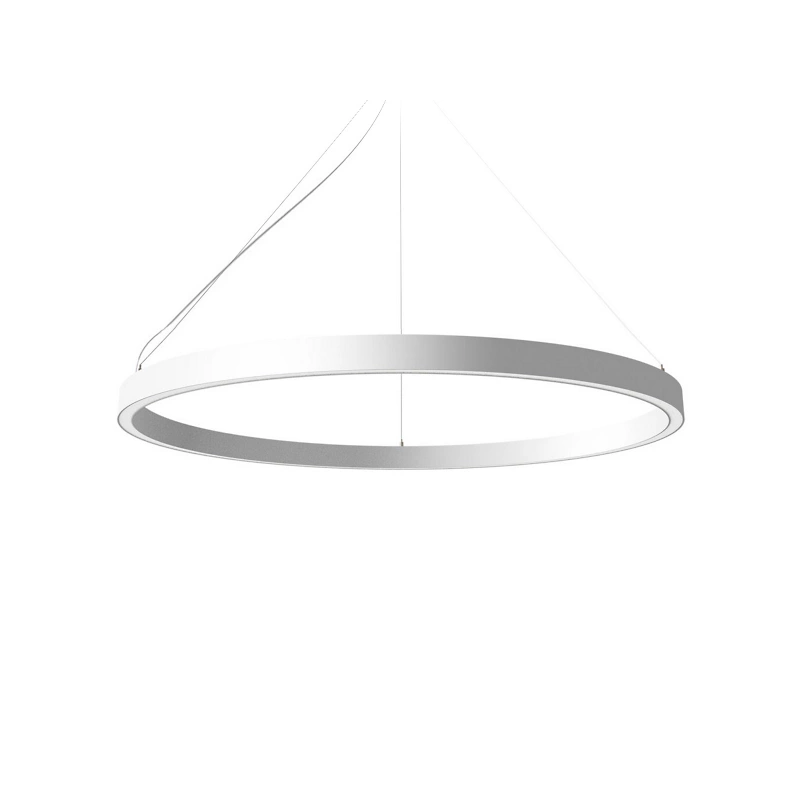 The Zirkol Circle Pendant Up and Downlight from Nemo 39.4 inch size in white.