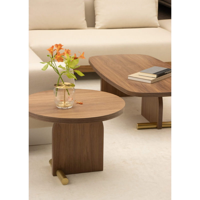 The Nova Side Table from Nomon in a den.