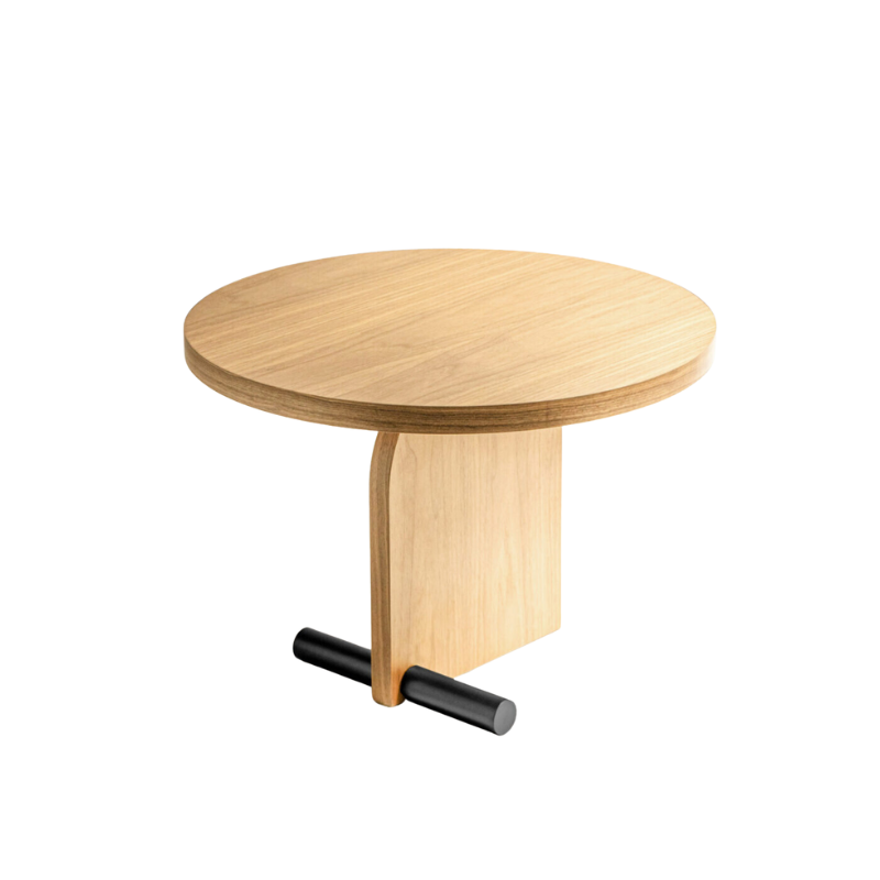 The Nova Side Table from Nomon small size in oak and black finish.