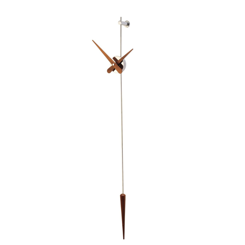 The Punto y Coma Clock from Nomon in steel and walnut.