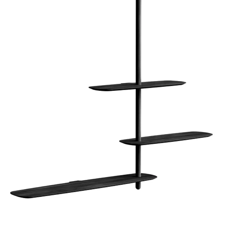 The Unica Shelving Ceiling from Nomon in configuration 5 black color.