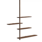 The Unica Shelving Ceiling from Nomon in configuration 6 walnut color.