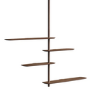 The Unica Shelving Ceiling from Nomon in configuration 7 walnut color.