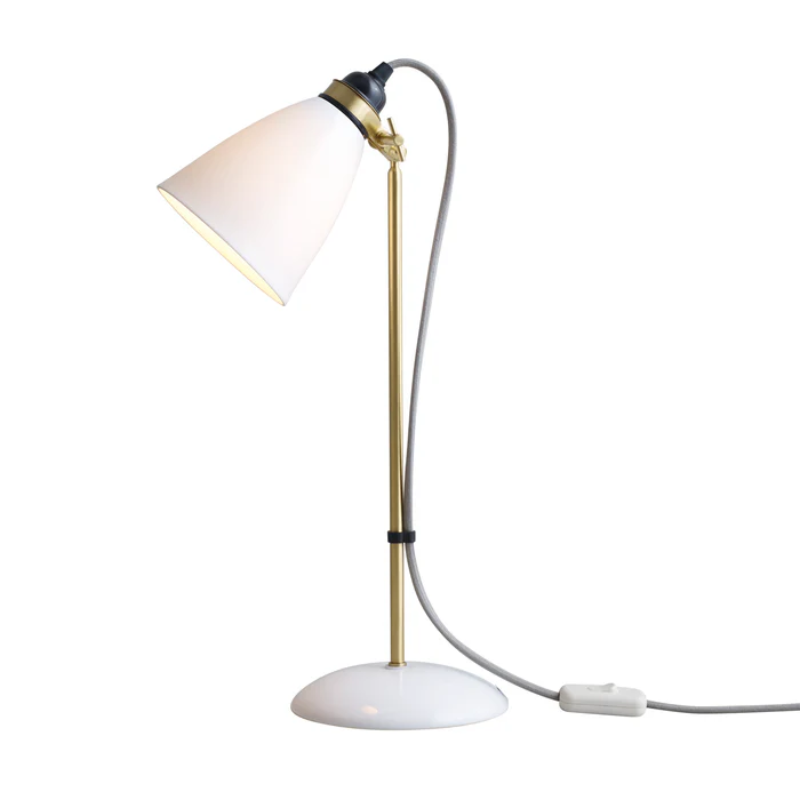 The Hector 30 Table Light from Original BTC in satin brass.