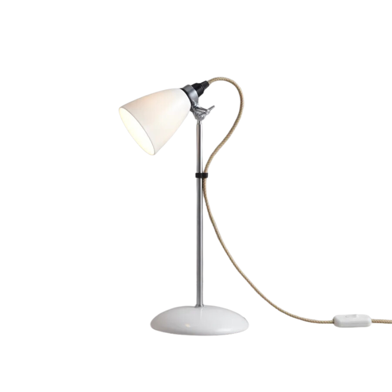 The Hector Dome Table Light from Original BTC in small, natural white color within a studio.