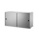 The Cabinet with Sliding Doors from String Furniture in the 11.8 inch depth size and grey color.