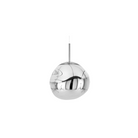 The Melt Mini Pendant from Tom Dixon in chrome turned off, showing the mirror-finish.