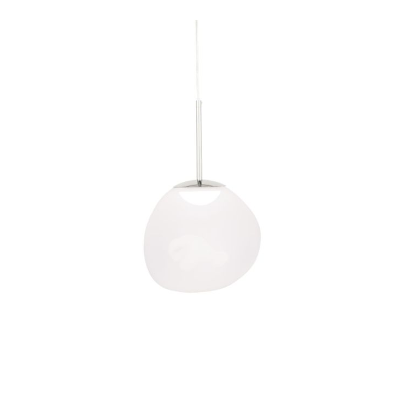 The Melt Mini Pendant from Tom Dixon in opal and silver.