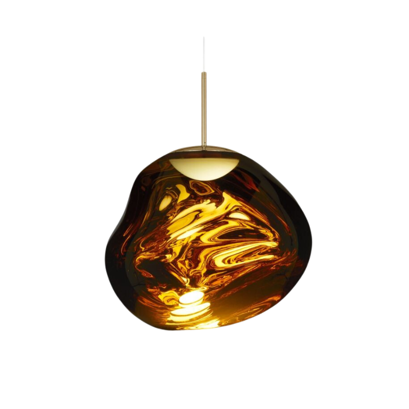 The Melt Pendant from Tom Dixon in gold.