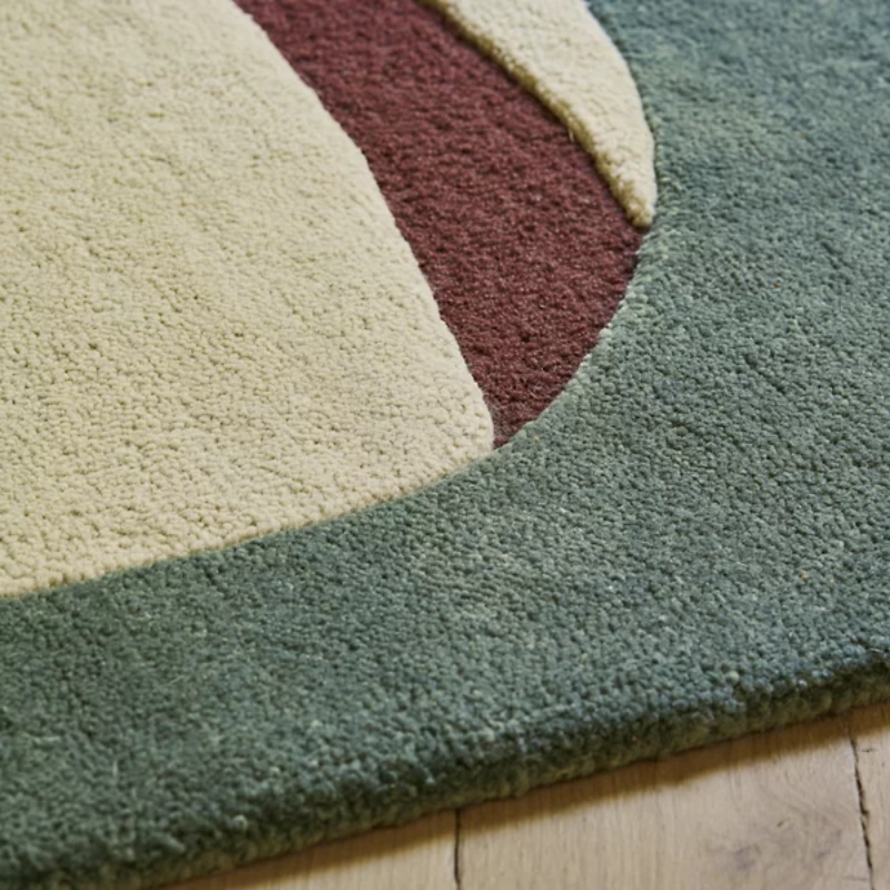 The Pygmée Glacier Wool Rug from Toulemonde Bochart in detail.