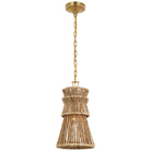 The Antigua Pendant from Visual Comfort & Co. in antique-burnished brass and natural abaca.