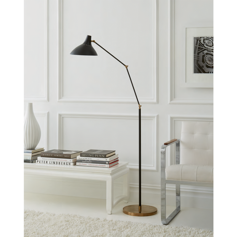 The Charlton Floor Lamp from Visual Comfort & Co in a living room.