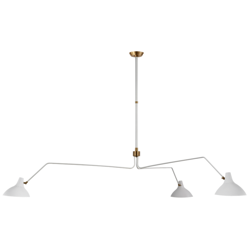 The Charlton Grande Triple Arm Chandelier from Visual Comfort & Co in plaster white.