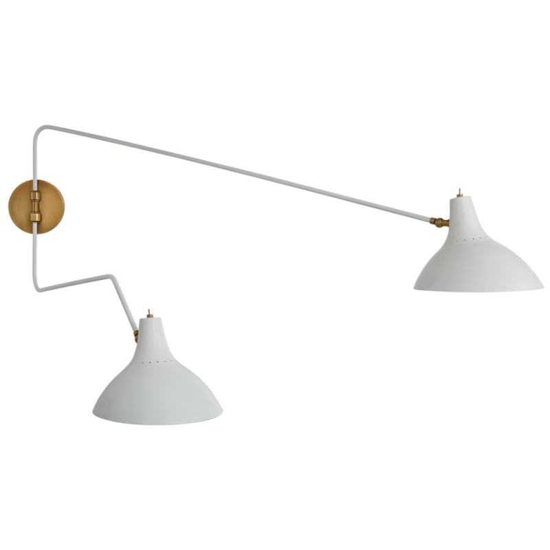 The Charlton Large Double Wall Light from Visual Comfort & Co in plaster white.