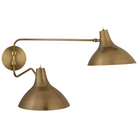 The Charlton Medium Double Wall Light from Visual Comfort & Co. in hand-rubbed antique brass.