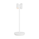 The Doppia Accent Rechargeable Table Lamp from Visual Comfort & Co in matte white.