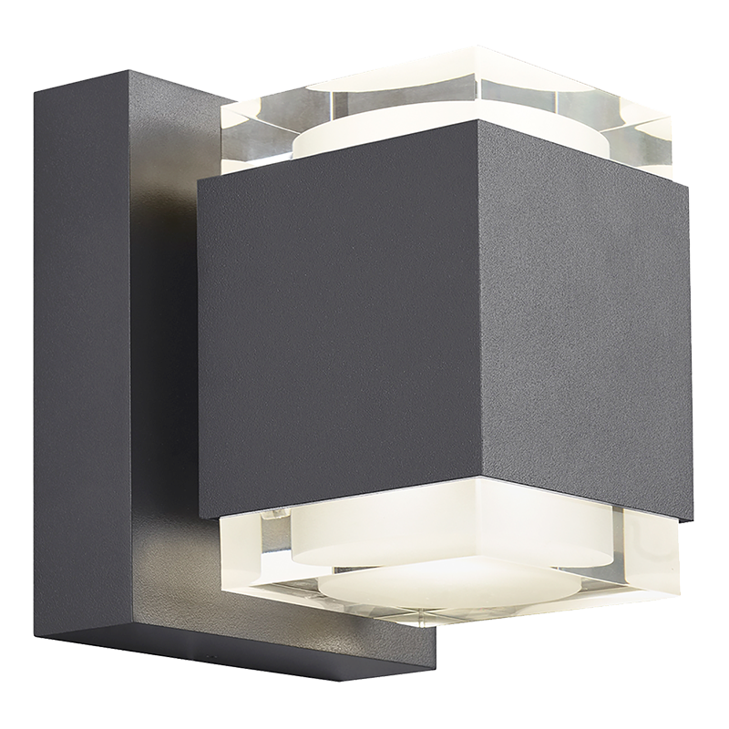 The 8 inch Voto Uplight and Downlight Outdoor Wall Sconce from Visual Comfort & Co in charcoal.