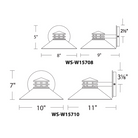 The dimensions for the 8 and 10 inch Sodor from WAC Lighting.