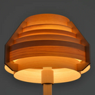 The Jakobsson Floor Lamp from Yamagiwa turned on focusing on the lampshade.