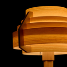 The Large Jakobsson Table Lamp from Yamagiwa turned on in a close up.