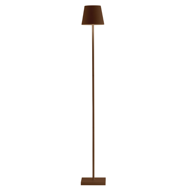 The Poldina Pro L Floor Lamp from Zafferano in rust.