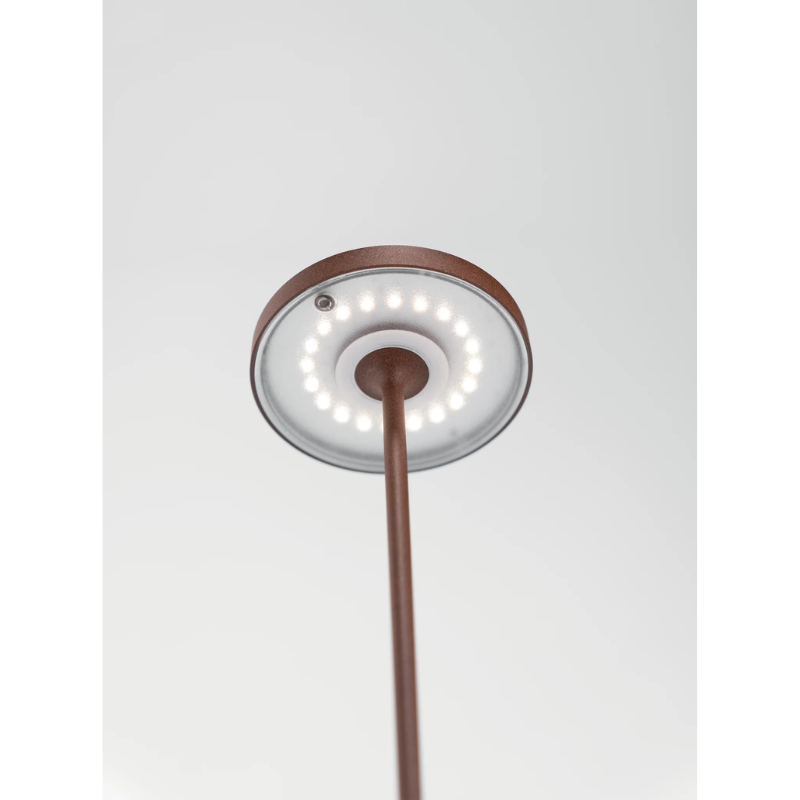 The Poldina Pro Upside Down Table Lamp from Zafferano in a close up photograph of the LED.