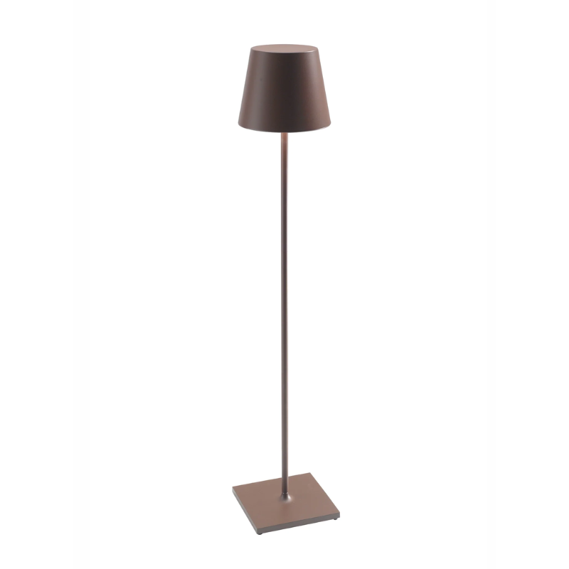 The Poldina Pro XXL Floor Lamp from Zafferano in rust.