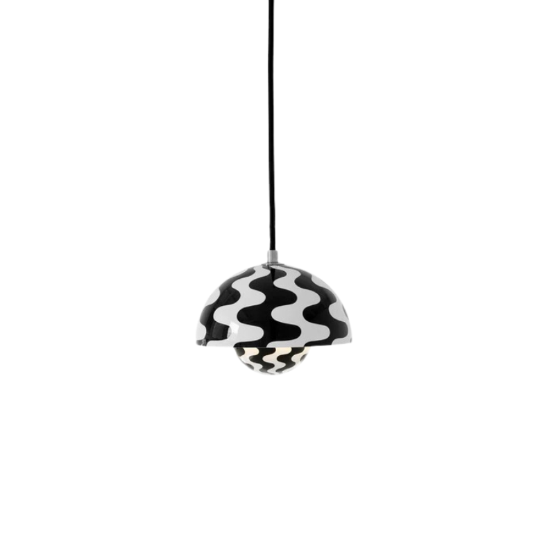 The Flowerpot VP10 Mini Pendant from &Tradition (andTradition) in black and white.